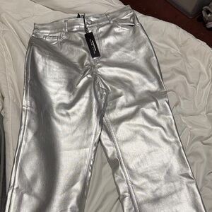 Haute Monde Silver Straight Leg Women's Jeans